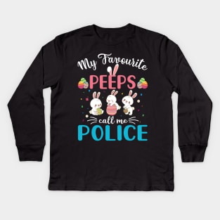 My Favorite Peeps Call Me Police Kids Long Sleeve T-Shirt